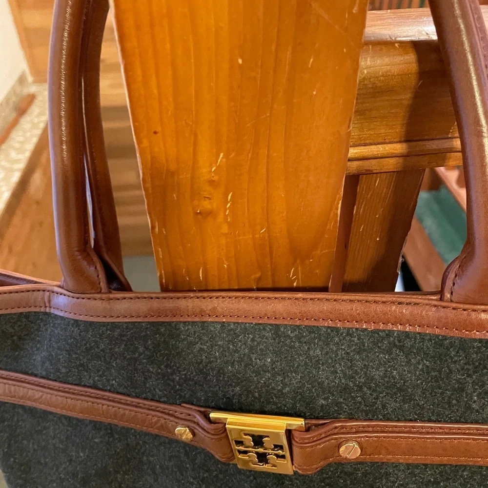 Authentic Flannel Tory Burch Shoulder Tote